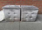 Gratis 2x poef, Ophalen, Gebruikt, Rond, Minder dan 50 cm