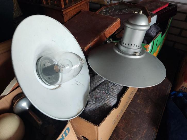 Industriële Lampen - Set van 2, Huis en Inrichting, Lampen | Hanglampen, Gebruikt, Minder dan 50 cm, Metaal, Ophalen