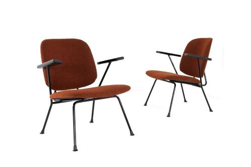 Gijs van der Sluis fauteuil compleet gerestaureerd 2 stuks, Huis en Inrichting, Fauteuils, Zo goed als nieuw, Metaal, Stof, 50 tot 75 cm