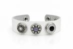 Noosa stijl armband met 3 chuncks, Met bedels of kralen, Wit, Leer, Ophalen of Verzenden