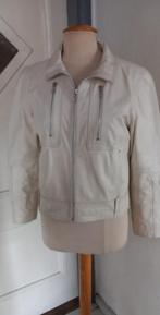 trendy creme PU leren jasje - jack van DAMO model donna M, Kleding | Dames, Maat 38/40 (M), Overige kleuren, Ophalen of Verzenden