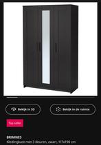 Brimnes kledingkast, 3 deuren Zwart, 117x190, Huis en Inrichting, Kasten | Kledingkasten, Ophalen, Gebruikt, 100 tot 150 cm, 150 tot 200 cm