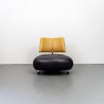 1x Leolux Pallone Fauteuil Aubergine/Geel Leer - Chroom, Huis en Inrichting, Fauteuils, Niet ingevuld, Niet ingevuld, 75 tot 100 cm