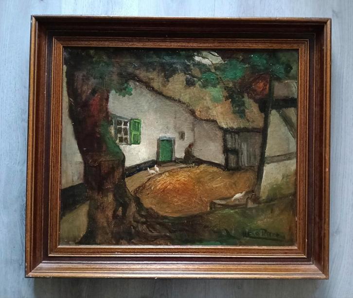 Henri Ritzen (1892-1976) - Limburgse Boerderij - Sweikhuizen, Antiek en Kunst, Kunst | Schilderijen | Klassiek, Ophalen of Verzenden
