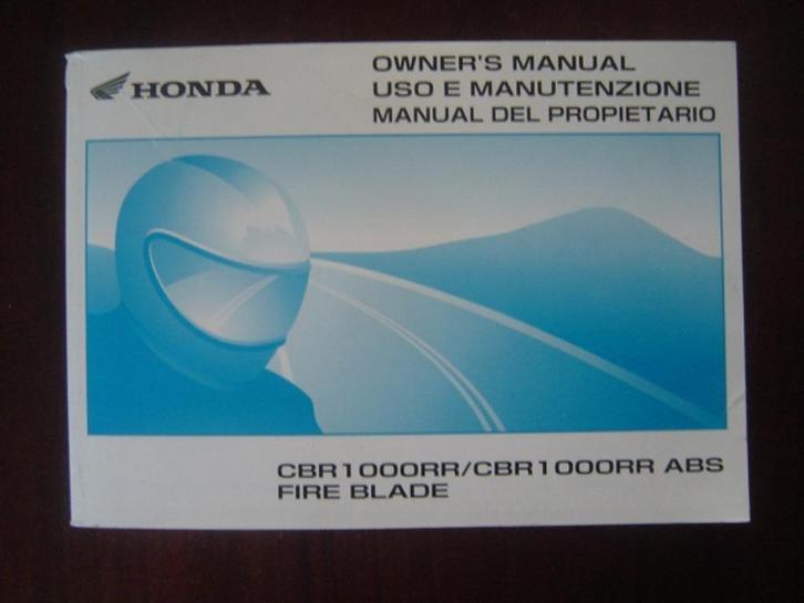 Honda CBR1000 RR Fireblade 2008 motorcycle owner's manual, Motoren, Handleidingen en Instructieboekjes, Honda, Ophalen of Verzenden