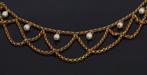 Jasseron antieke cascade ketting 14k goud natuurlijke parels, Sieraden, Tassen en Uiterlijk, Ophalen of Verzenden, Goud, Ketting