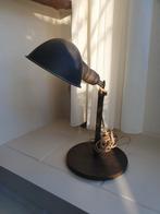 Prachtige antieke industrieel tafellamp, Minder dan 50 cm, Gebruikt, Ophalen of Verzenden, Metaal