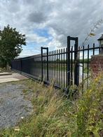 Heras Schuifpoort, toegangshek, hekwerk industrie 17 meter, Ophalen, Met poort, Gebruikt, Spijlenhekwerk