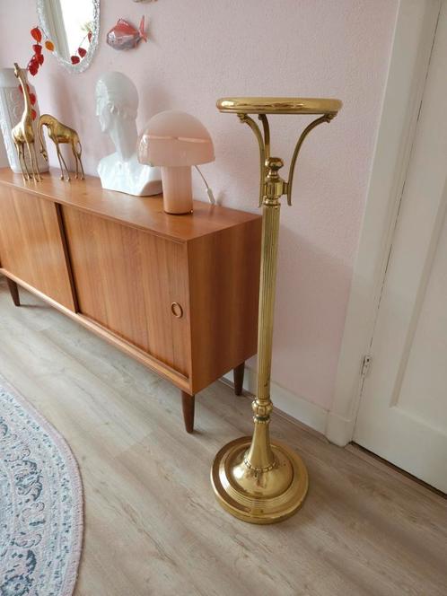 Vintage Hollywood Regency messing piedestal zuil, Huis en Inrichting, Woonaccessoires | Zuilen en Pilaren, Gebruikt, Ophalen