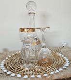 prachtige kristallen vintage brocante karaf met wijnglazen, Antiek en Kunst, Antiek | Glas en Kristal, Ophalen of Verzenden
