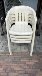 Stapelbare Tuinstoelen - Klusproject, Huis en Inrichting, Stoelen, Ophalen, Kunststof, Gebruikt, Wit