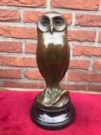 prachtbeeld, JONGE UIL, brons en marmer, Ophalen of Verzenden