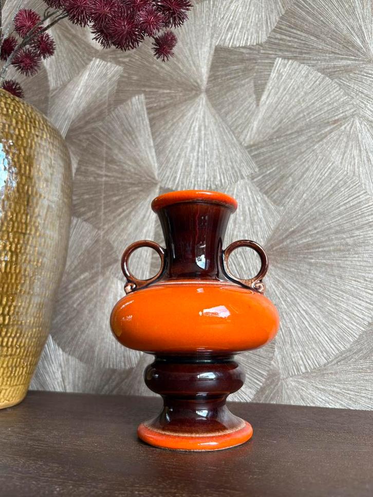 Vintage Jasba oranje oorvaasje, Antiek en Kunst, Antiek | Vazen, Ophalen of Verzenden