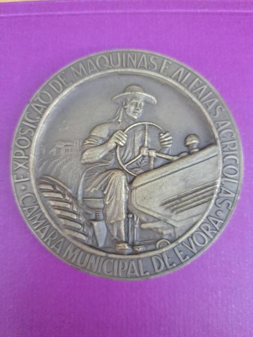 1959 Portugal medaille Expositie landbouwwerktuigen Evora, Postzegels en Munten, Penningen en Medailles, Brons, Buitenland, Verzenden