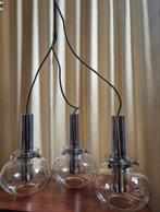 Vintage lampen 3 glazen kelken, Huis en Inrichting, Lampen | Hanglampen, Ophalen of Verzenden, Gebruikt, Minder dan 50 cm