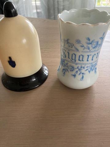 sigarettenhouder en sigarenvaasje (oud) beschikbaar voor biedingen