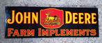 John Deere emaillen reclame bord tractor olie banden benzine, Verzamelen, Merken en Reclamevoorwerpen, Reclamebord, Ophalen of Verzenden