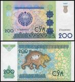 Uzbekistan 200 Sum Som, 1997, P-80, UNC, Verzenden, Centraal-Azië, Los biljet