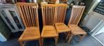 6 teak houten stoelen met hoge rugleuning, Ophalen, Gebruikt, Bruin, Nvt