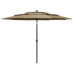 Knik parasol 3-laags met aluminium paal gratis bezorgd, Tuin en Terras, Parasols, Nieuw, Ophalen of Verzenden, Stokparasol, 3 tot 4 meter