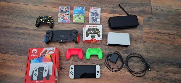 Nintendo Switch OLED, Spelcomputers en Games, Spelcomputers | Nintendo Switch, Zo goed als nieuw, Switch OLED, Met 1 controller