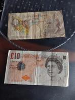 2x Britse £10 biljetten - Darwin & Elizabeth, Postzegels en Munten, Ophalen of Verzenden, Overige landen, Los biljet