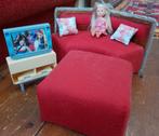 sofa, poef en tv met pop, Ophalen of Verzenden, Gebruikt, Poppenhuis