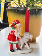 Vintage kerst tomte met julbok, kandelaar, zweeds, kabouter, Diversen, Kerst, Ophalen of Verzenden