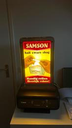 Lichtbak Samson shag glasplaat emaille reclamebord, Ophalen, Gebruikt, Lichtbak of (neon) lamp