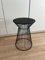 Zwart bijzettafeltje Leen Bakker - als nieuw!, Minder dan 45 cm, Minder dan 55 cm, Metaal of Aluminium, Rond