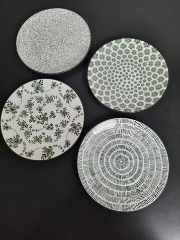 4 Ikea Ontbijtbordjes - Groen Gedecoreerd beschikbaar voor biedingen