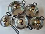 Pannenset 5 delig Fair Lady Deluxe, Huis en Inrichting, Nieuw, Pannenset, Ophalen of Verzenden, Rvs