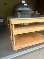 Bbq meubel eiken met rvs blad primo grill, Ophalen, Gebruikt