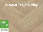 Vinyl met visgraat motief, lengte 8.40 x 4 mtr, gratis staal, Bruin, MeVo tapijt en vinyl, Nieuw, Ophalen of Verzenden