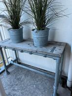 Sidetable van steigerbuis met steigerhout, Huis en Inrichting, Tafels | Sidetables, Ophalen, 25 tot 50 cm, Rechthoekig, 100 tot 150 cm