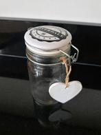 Glazen weckpotje met hartje - Riverdale, Huis en Inrichting, Woonaccessoires | Schalen en Manden, Schaal, Rond, Ophalen of Verzenden
