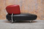 ZGANieuw! zwart rode leren Leolux Kikko design chaise longue, 150 tot 200 cm, Design, Leer, Eenpersoons