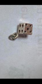 Zilveren bedel hanger dobbelsteen voor armband ketting, Overige merken, Ophalen of Verzenden, Zo goed als nieuw, 4 bedels of meer