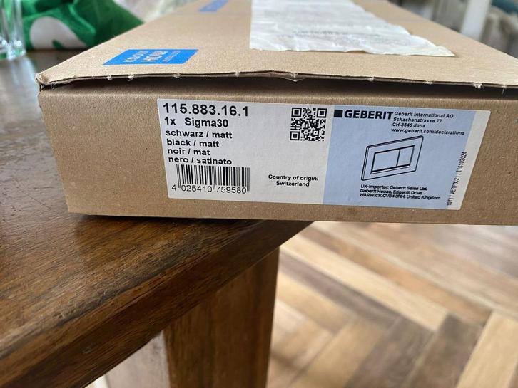 Hornbach WC Drukpaneel Geberit (Zwart), Doe-het-zelf en Verbouw, Sanitair, Nieuw, Toilet, Ophalen