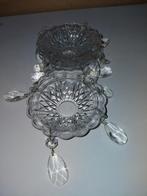 4 vintage  Bobeches.  Druppelvangers met Kristallen, Antiek en Kunst, Ophalen of Verzenden