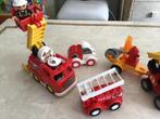 Duplo 5 brandweer auto’s en 1 aanhanger en 4 poppetjes 22,50, Kinderen en Baby's, Duplo, Ophalen of Verzenden, Zo goed als nieuw