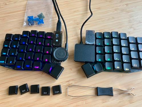 XCMKB SoflePLUSv2 mechanisch split keyboard + trackpad, Computers en Software, Toetsenborden, Zo goed als nieuw, Qwerty, Bedraad