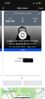 2 Premium tickets DRAKE Ziggo Dome do 30 juli, Tickets en Kaartjes, Twee personen