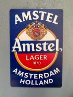 Amstel Bier bord 30 bij 20 metaal, Verzamelen, Biermerken, Ophalen of Verzenden, Zo goed als nieuw, Reclamebord, Plaat of Schild