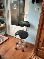 Zadelkruk, met wieltjes , rugleuning. Hoogte verstelbaar, Huis en Inrichting, Bureaustoelen, Ophalen, Zo goed als nieuw, Zwart
