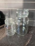 2 glazen Douwe Egberts potten, Huis en Inrichting, Keuken | Potten en Pannen, Glas, Pot, Bus of Blik, Ophalen of Verzenden, Zo goed als nieuw