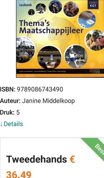 Thema's Maatschappijleer VMBO KGT - Janine Middelkoop beschikbaar voor biedingen