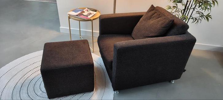 2 Topform Fauteuils met Hocker - Zeer Nette Staat!, Huis en Inrichting, Fauteuils, Zo goed als nieuw, Stof, 75 tot 100 cm, 75 tot 100 cm