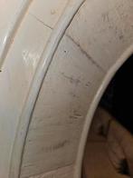 Spiegel in dikke houten lijst oud wit, Ophalen of Verzenden, Nieuw, Rechthoekig, Minder dan 100 cm