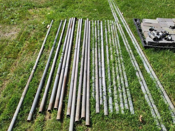 Gegalvaniseerde dikwandige buizen, 40 mm x 4 mm, Doe-het-zelf en Verbouw, Metalen, Gebruikt, IJzer, Ophalen